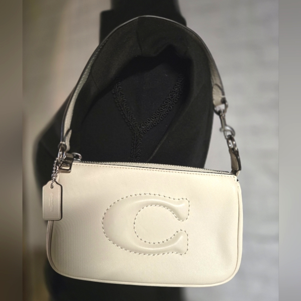 Coach Cream Shoulder Clutch Bag